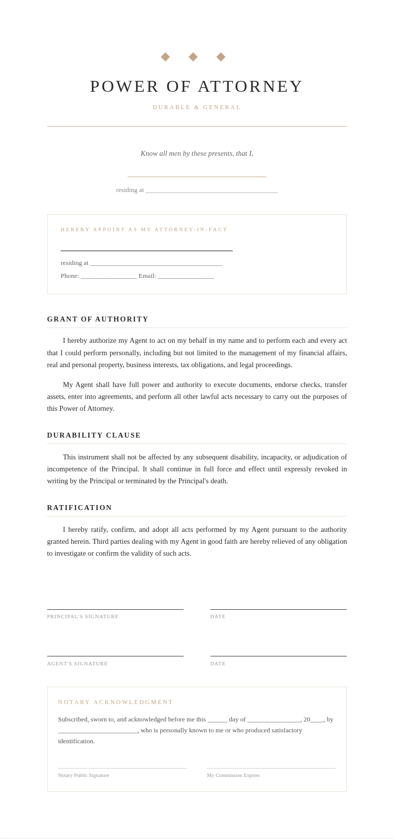 Elegant Sophisticated Power of Attorney